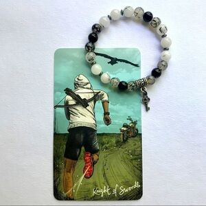 Laurel ~Knight of Swords~ Natural Beads Bracelet Dragon Vein Agate Quartz